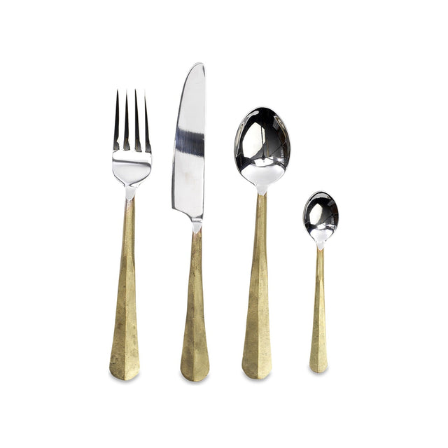 Osko Cutlery Set - Brushed Gold - Set of 16