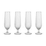 Otuba Ribbed Champagne Glasses - Clear - Set of 4