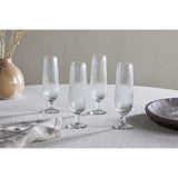 Otuba Ribbed Champagne Glasses - Clear - Set of 4