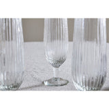 Otuba Ribbed Champagne Glasses - Clear - Set of 4