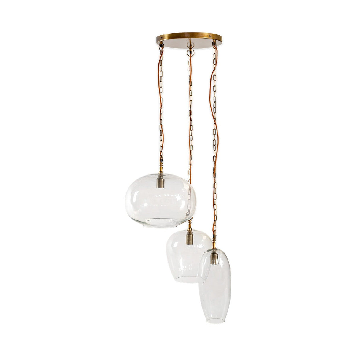 Otoro 3 Light Glass Cluster Pendant Light - Clear