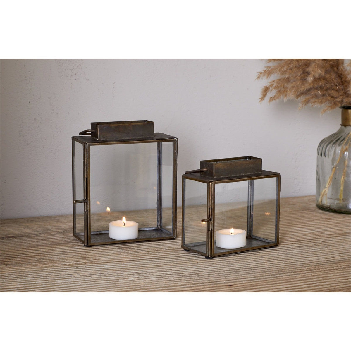 Obi Small Mini Table Lantern - Antique Brass