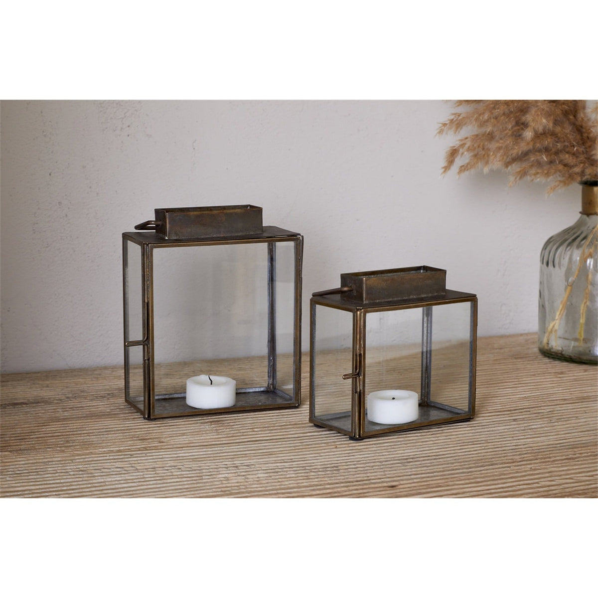 Obi Large Mini Table Lantern - Antique Brass