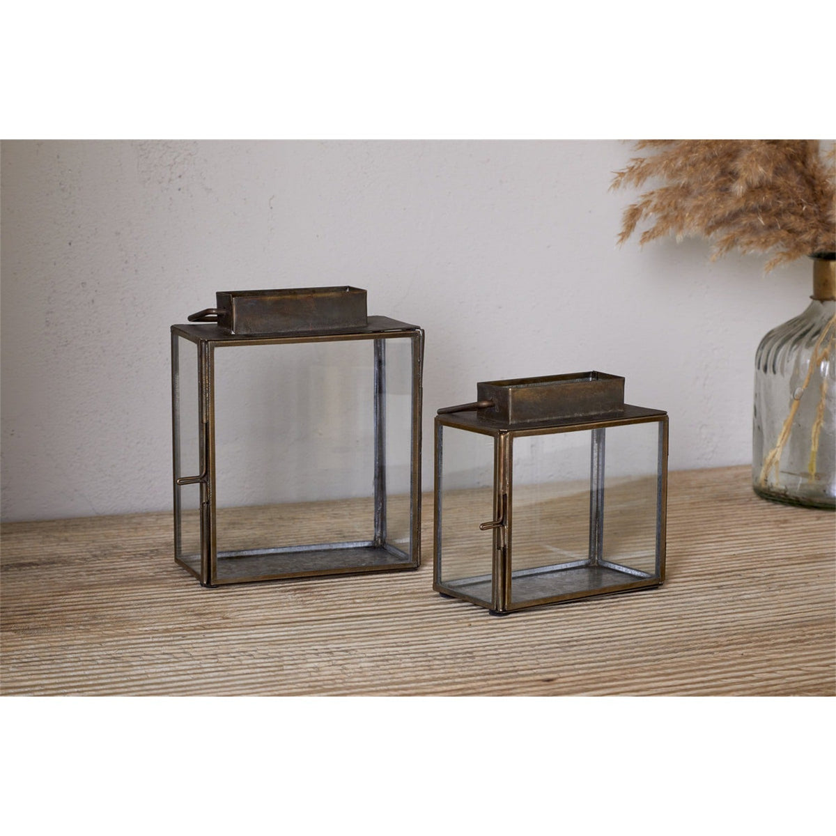Obi Large Mini Table Lantern - Antique Brass