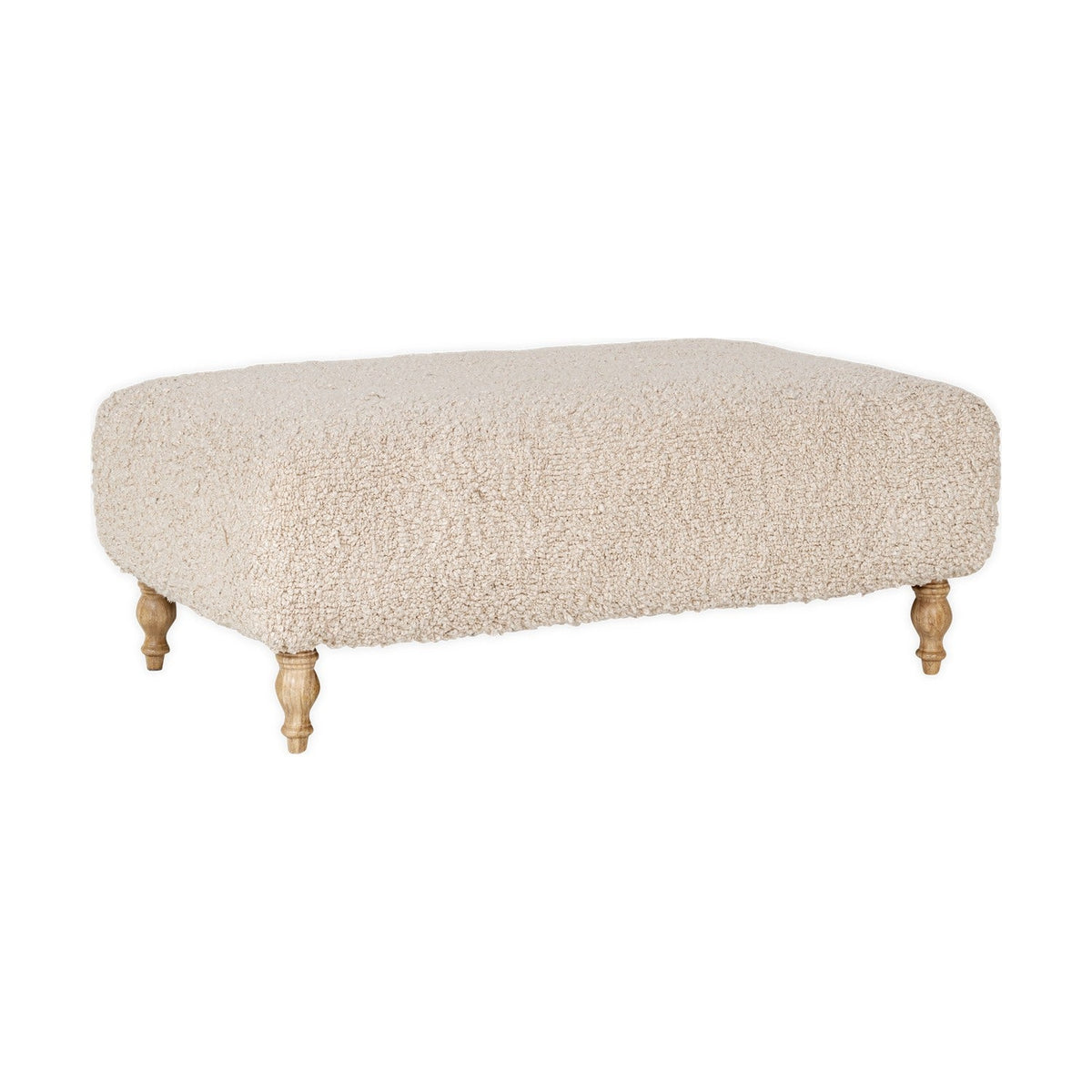 Otas Teddy Boucle Ottoman - Off White