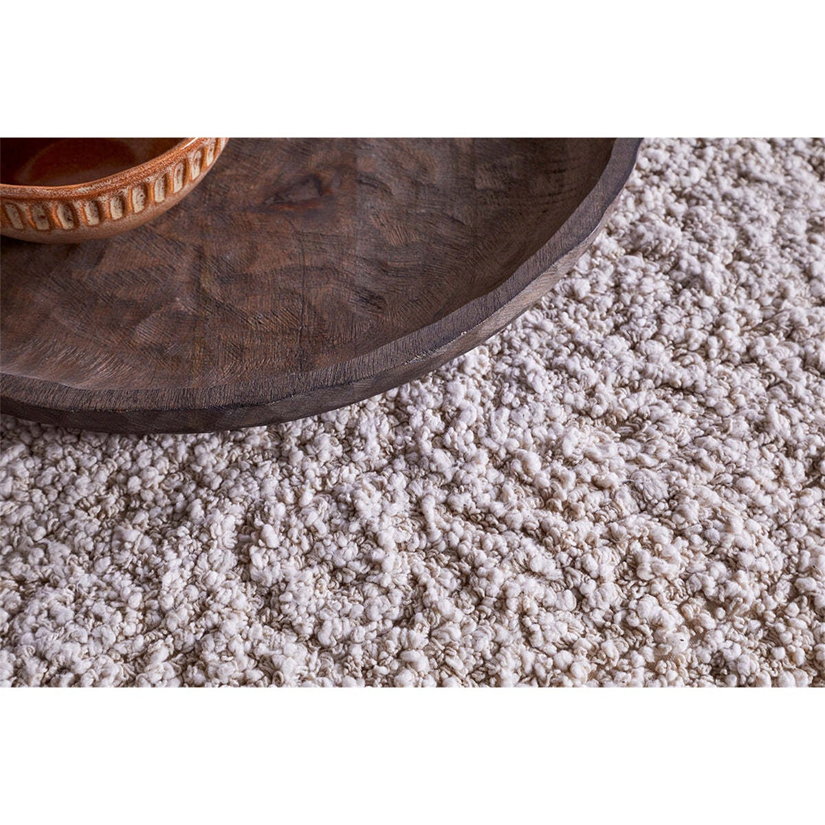 Otas Teddy Boucle Ottoman - Off White