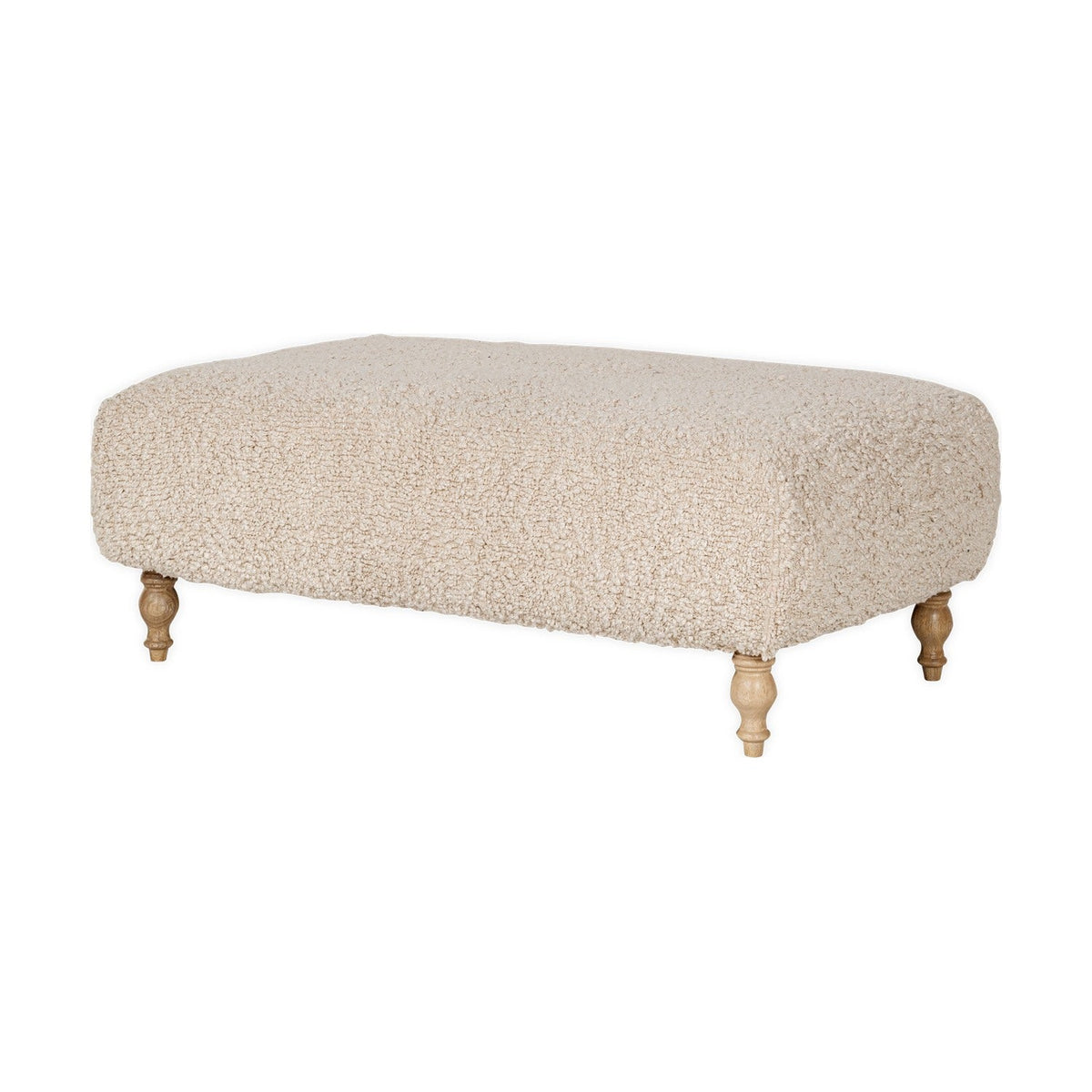 Otas Teddy Boucle Ottoman - Off White