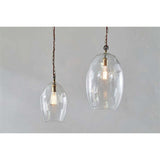 Otoro Large Oval Recycled Glass Pendant Light - Clear