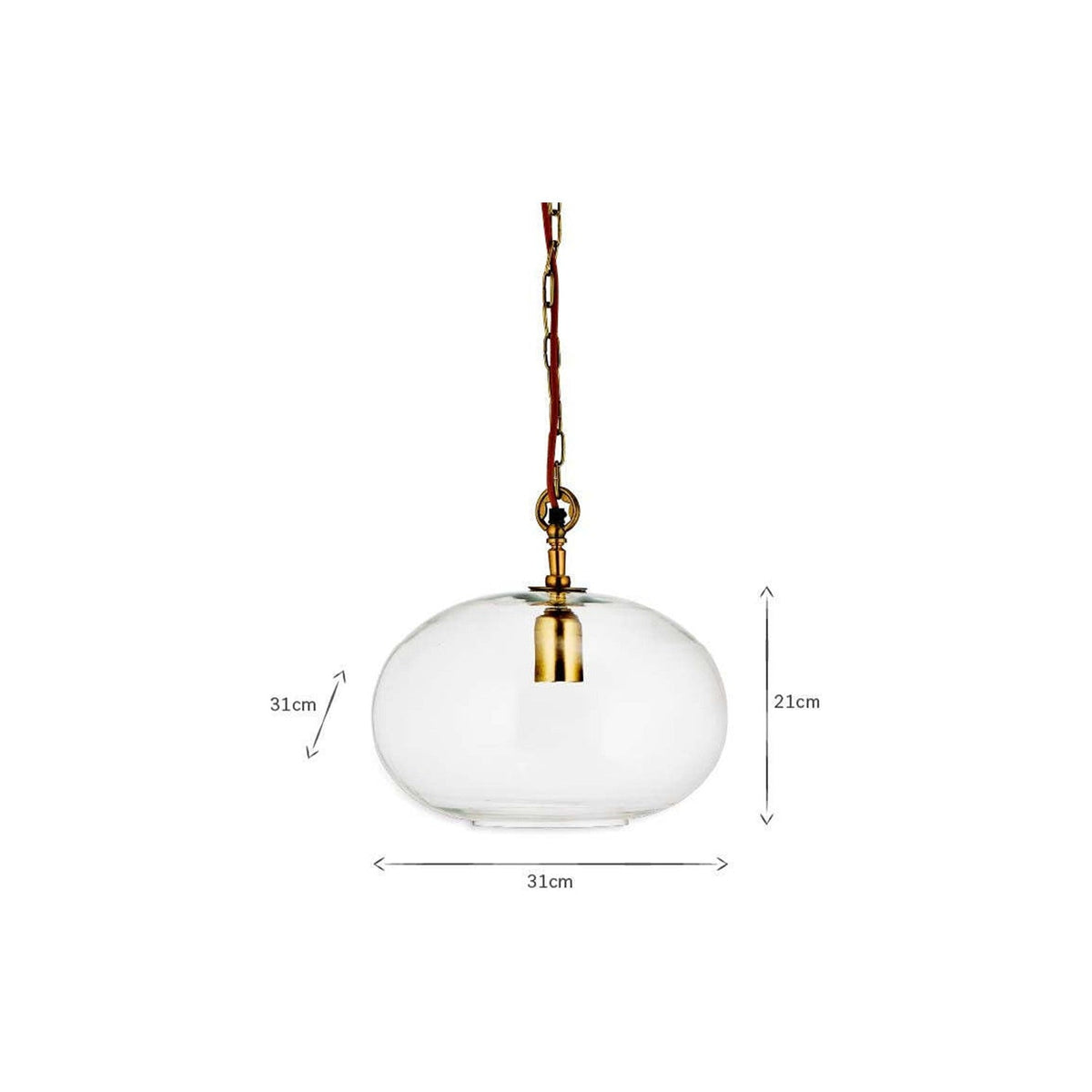 Otoro Small Round Recycled Glass Pendant Light - Clear