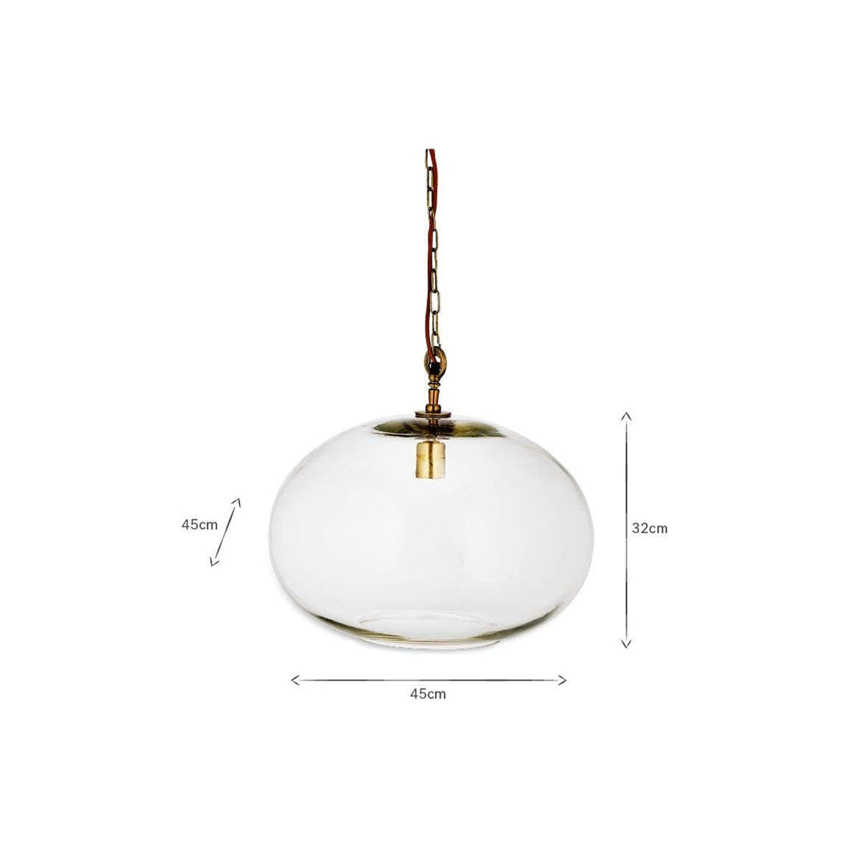 Otoro Large Round Recycled Glass Pendant Light - Clear