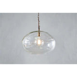 Otoro Large Round Recycled Glass Pendant Light - Clear