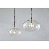 Otoro Large Round Recycled Glass Pendant Light - Clear