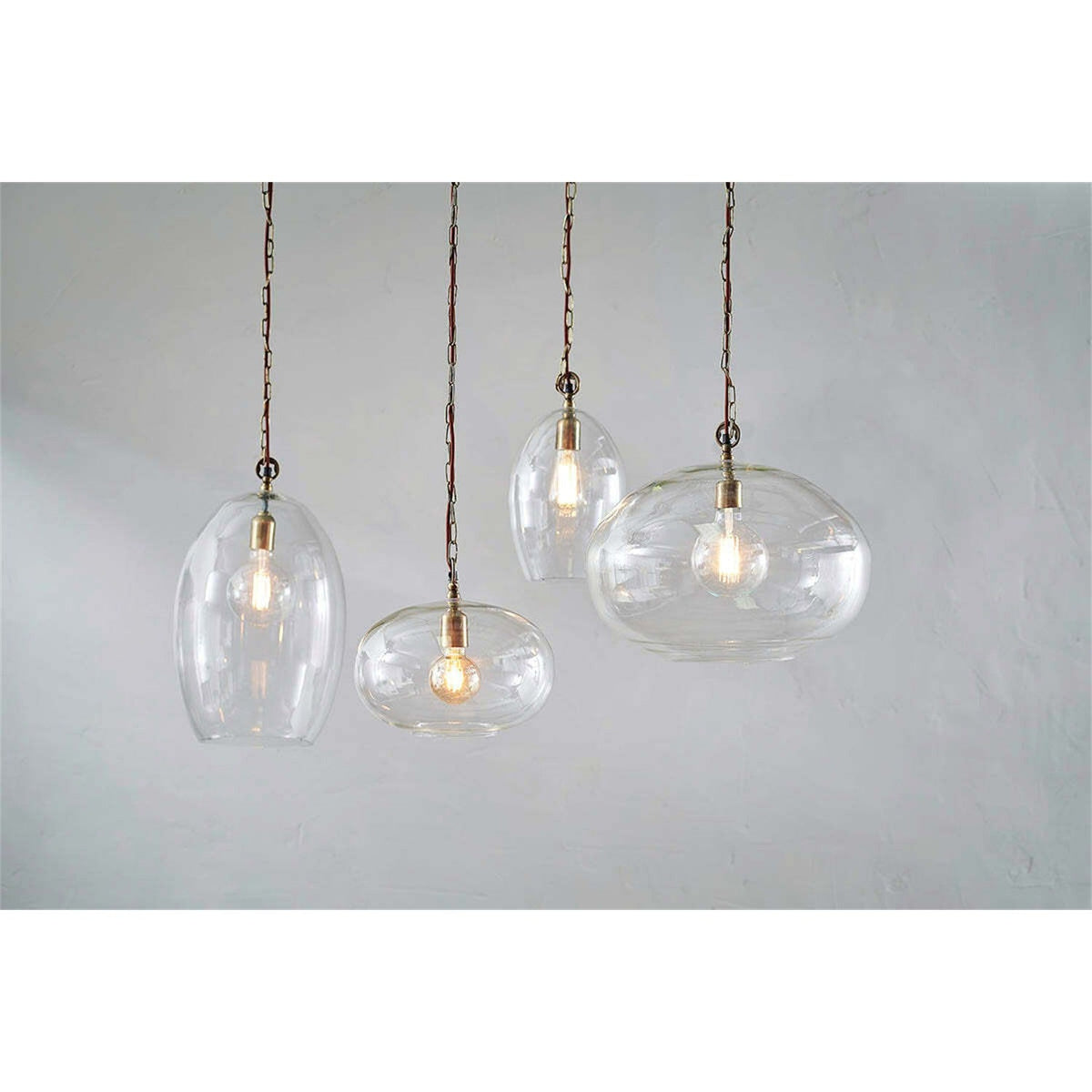 Otoro Large Round Recycled Glass Pendant Light - Clear