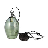 Otoro Small Oval Recycled Glass Pendant Light - Green