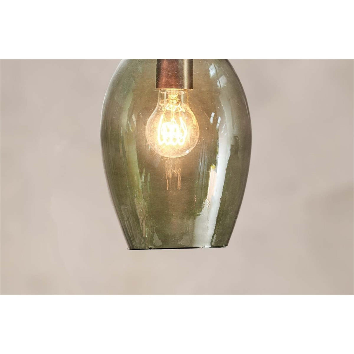 Otoro Small Oval Recycled Glass Pendant Light - Green
