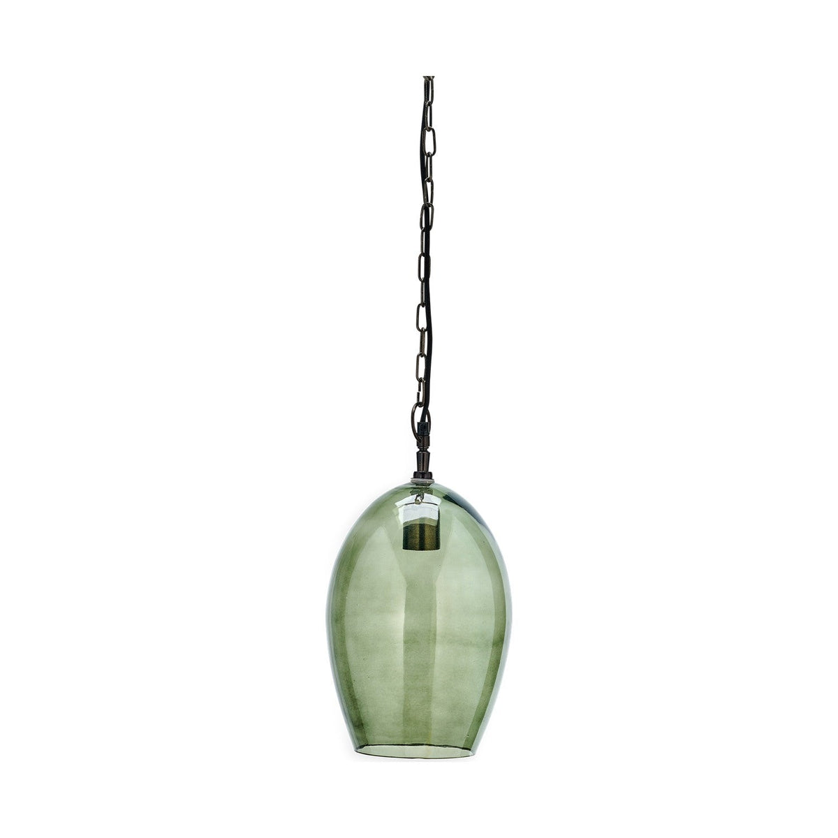 Otoro Small Oval Recycled Glass Pendant Light - Green