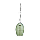 Otoro Small Oval Recycled Glass Pendant Light - Green