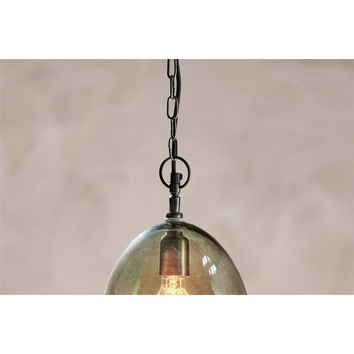 Otoro Large Oval Recycled Glass Pendant Light - Green
