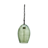 Otoro Large Oval Recycled Glass Pendant Light - Green