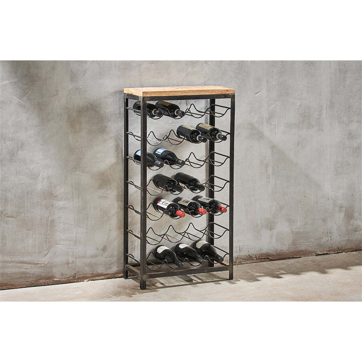 Obra Large Industrial Wine Rack - Natural