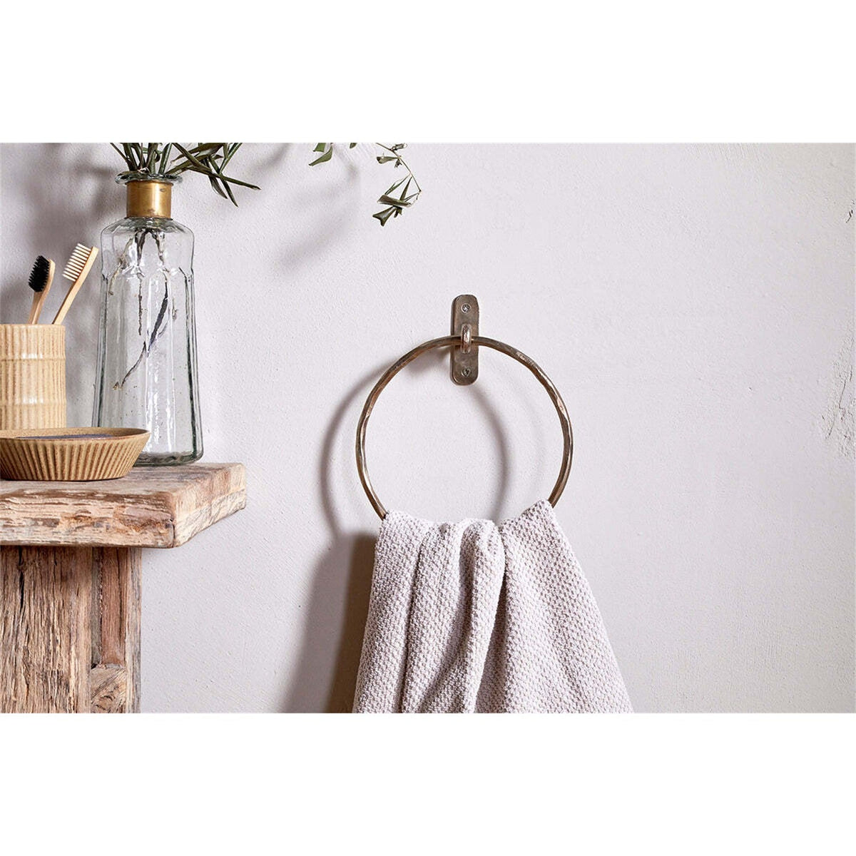 Olani Towel Ring - Antique Brass