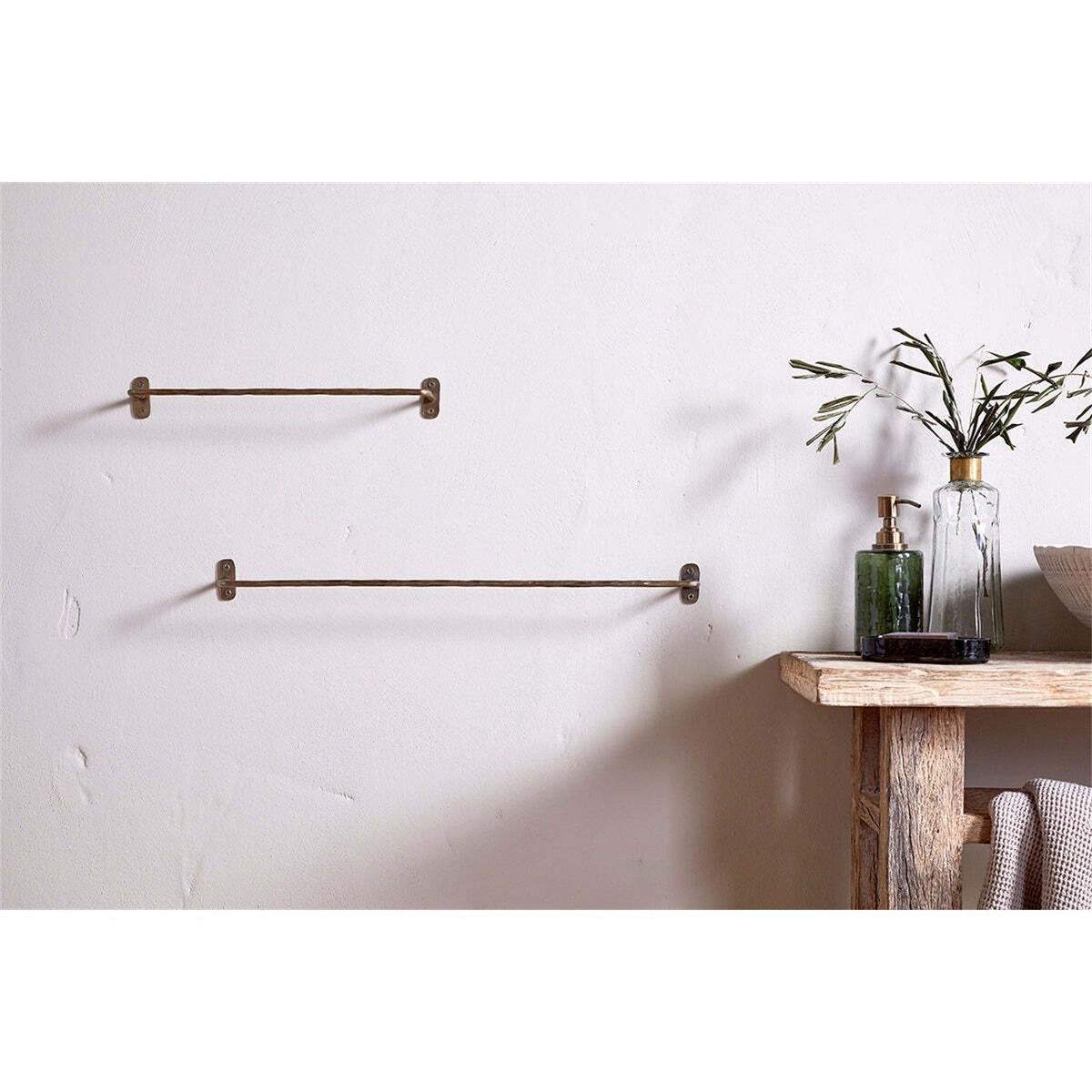 Olani Small Bathroom Hanging Rail - Antique Brass