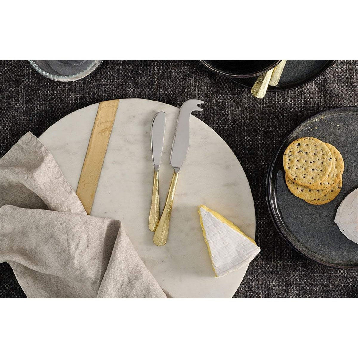 Osko Butter & Cheese Knife Set - Brushed Gold