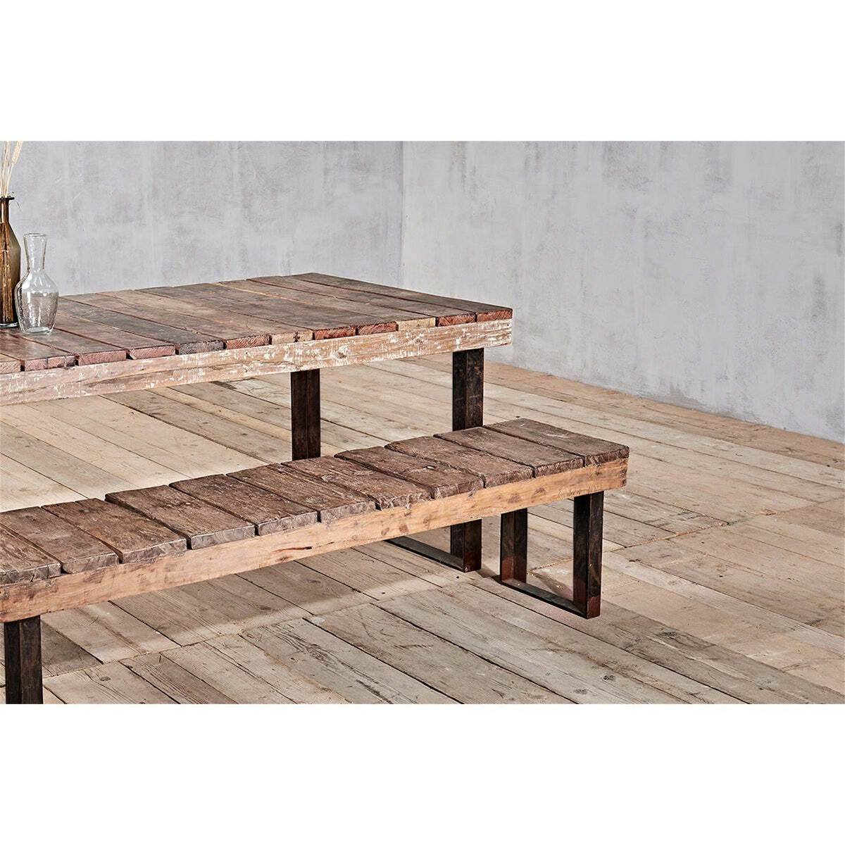 Oso Small Reclaimed Wood & Iron Garden Table