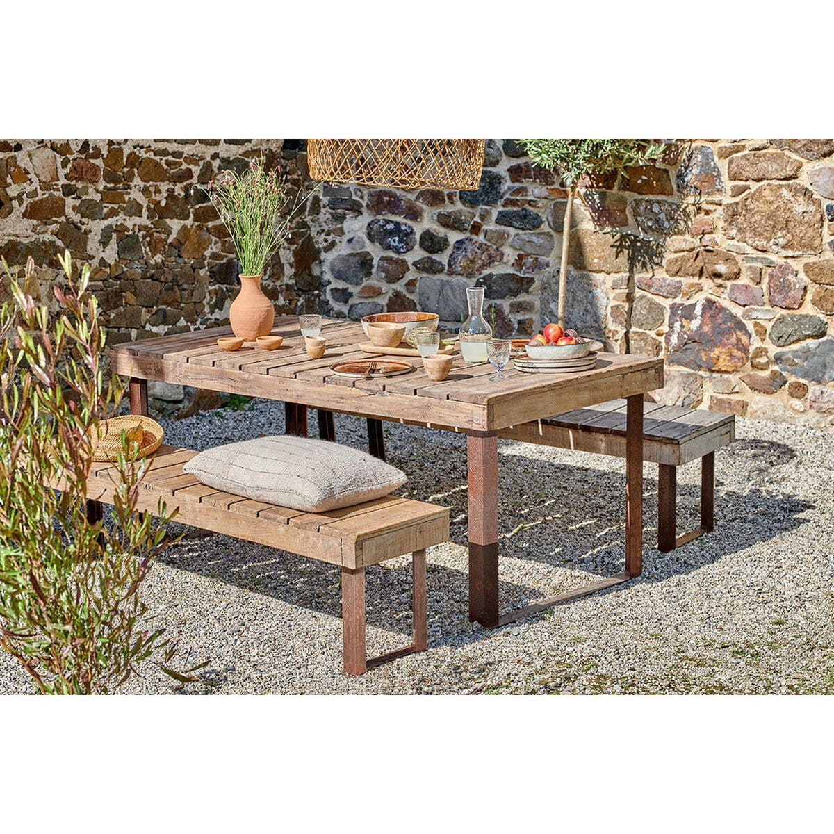 Oso Large Reclaimed Wood Garden Table - Natural
