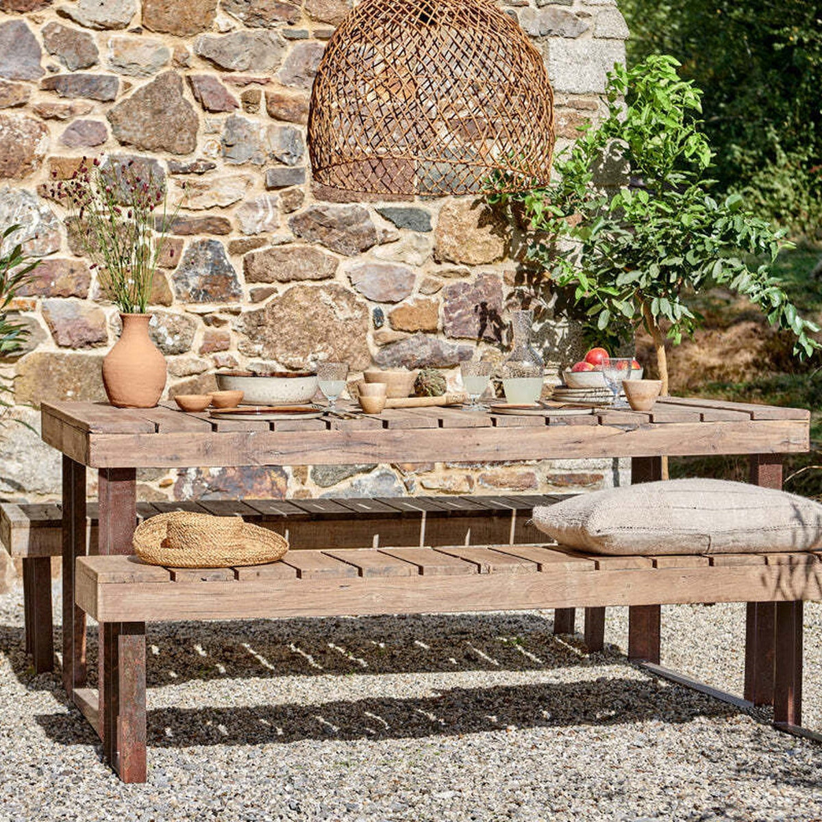 Oso Large Reclaimed Wood Garden Table - Natural
