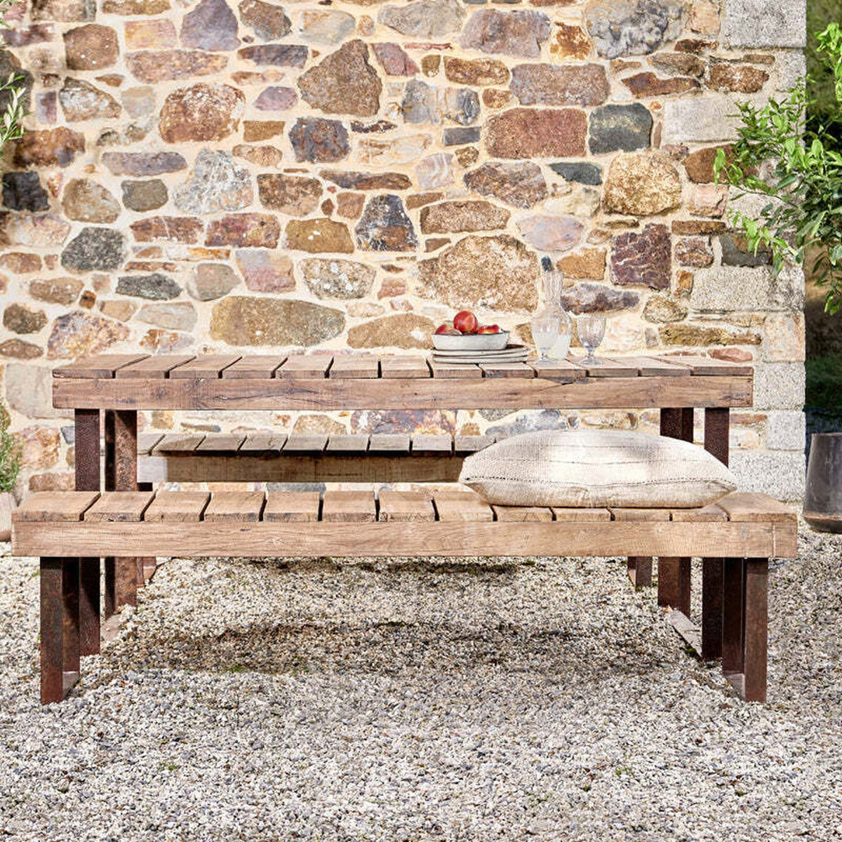 Oso Large Reclaimed Wood Garden Table - Natural
