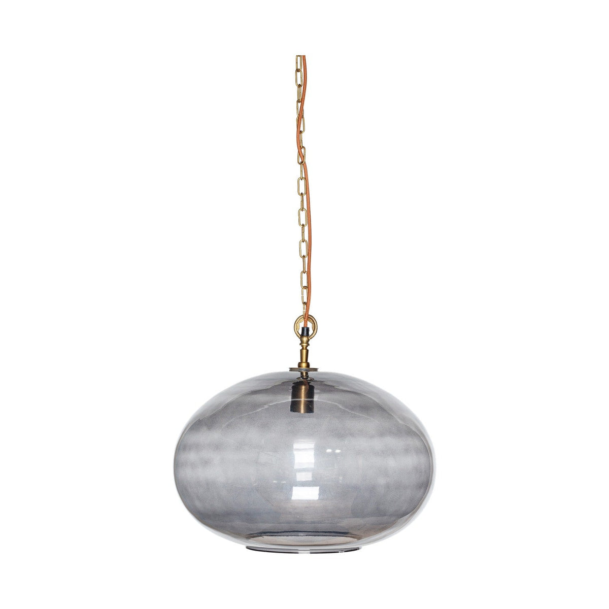 Otoro Large Round Recycled Glass Pendant Light - Smoke
