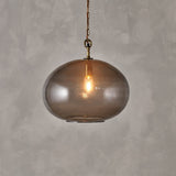 Otoro Large Round Recycled Glass Pendant Light - Smoke