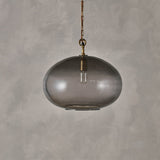 Otoro Large Round Recycled Glass Pendant Light - Smoke