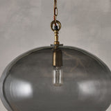 Otoro Large Round Recycled Glass Pendant Light - Smoke