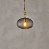 Otoro Small Round Recycled Glass Pendant Light - Smoke