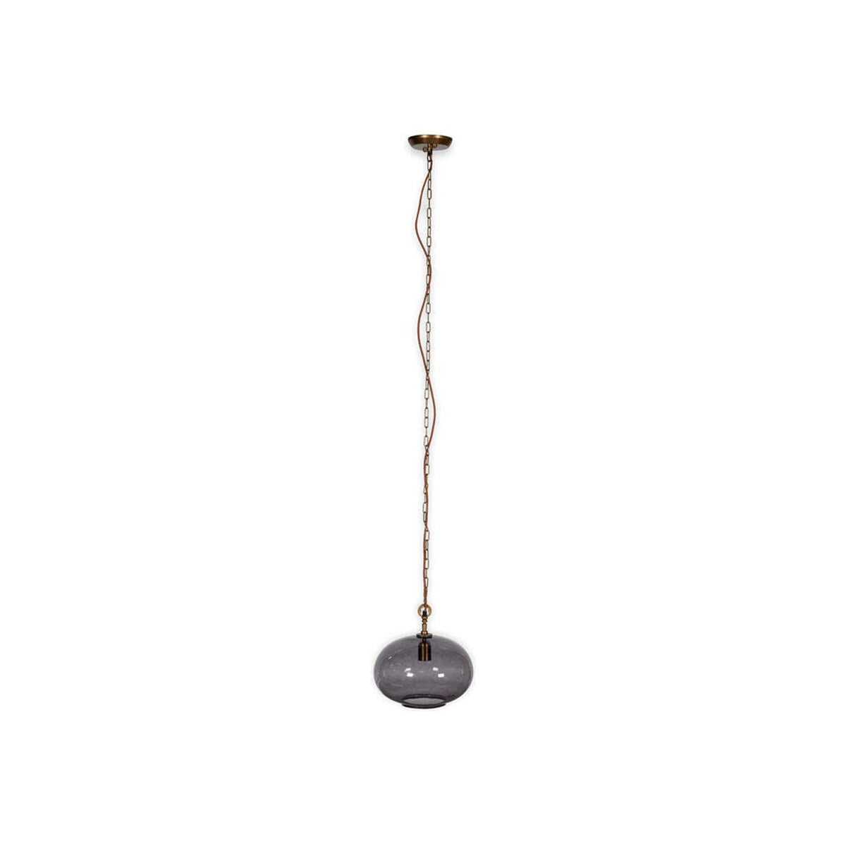 Otoro Small Round Recycled Glass Pendant Light - Smoke