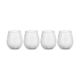 Otuba Ribbed Recycled Glass Tumblers - Clear - Set of 4