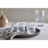 Otuba Ribbed Recycled Glass Tumblers - Clear - Set of 4