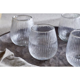 Otuba Ribbed Recycled Glass Tumblers - Clear - Set of 4