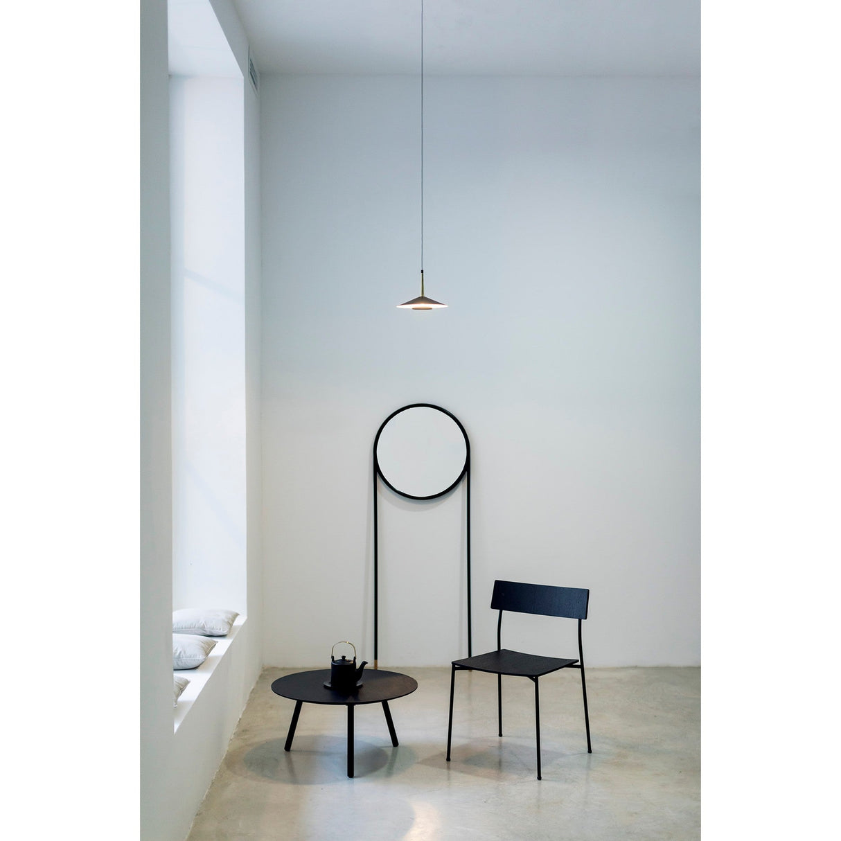 Orion 25cm 1 Light LED Pendant Light 8W 3000K - Black & Antique Brass