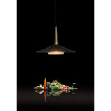 Orion 25cm 1 Light LED Pendant Light 8W 3000K - Black & Antique Brass