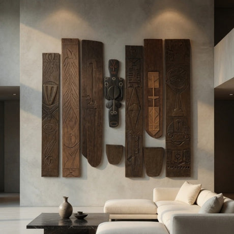 Tribal Essence Large Wall Art - 9 Piece 3D Textured Set - image 2