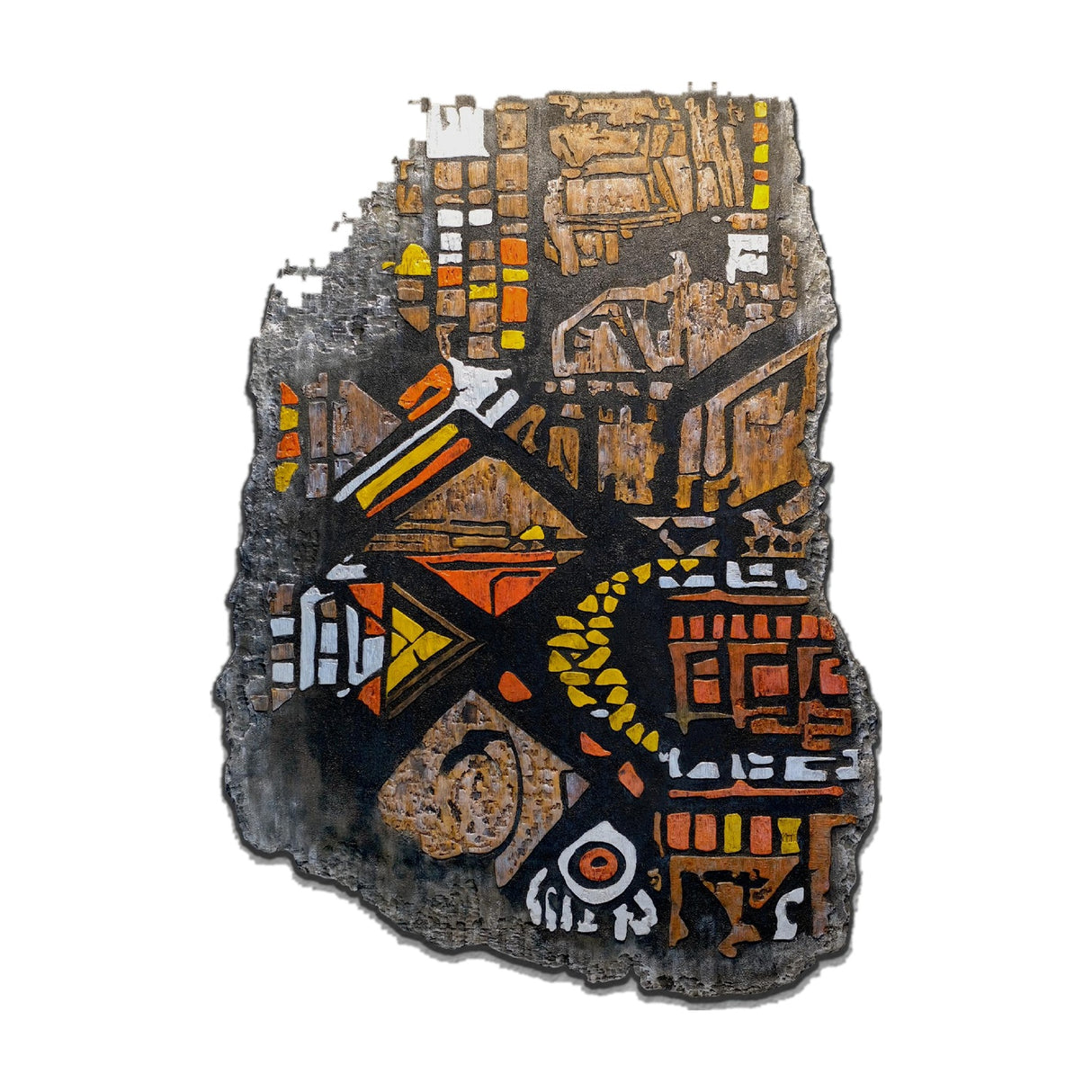 Sunfire Tribal Mural Large Wall Art - 1 Piece 3D Textured Set - image 1