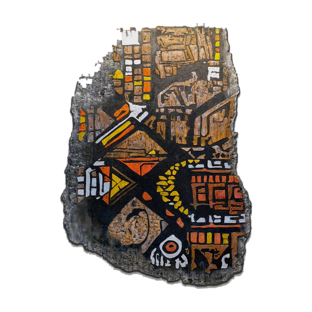 Sunfire Tribal Mural Large Wall Art - 1 Piece 3D Textured Set - image 1