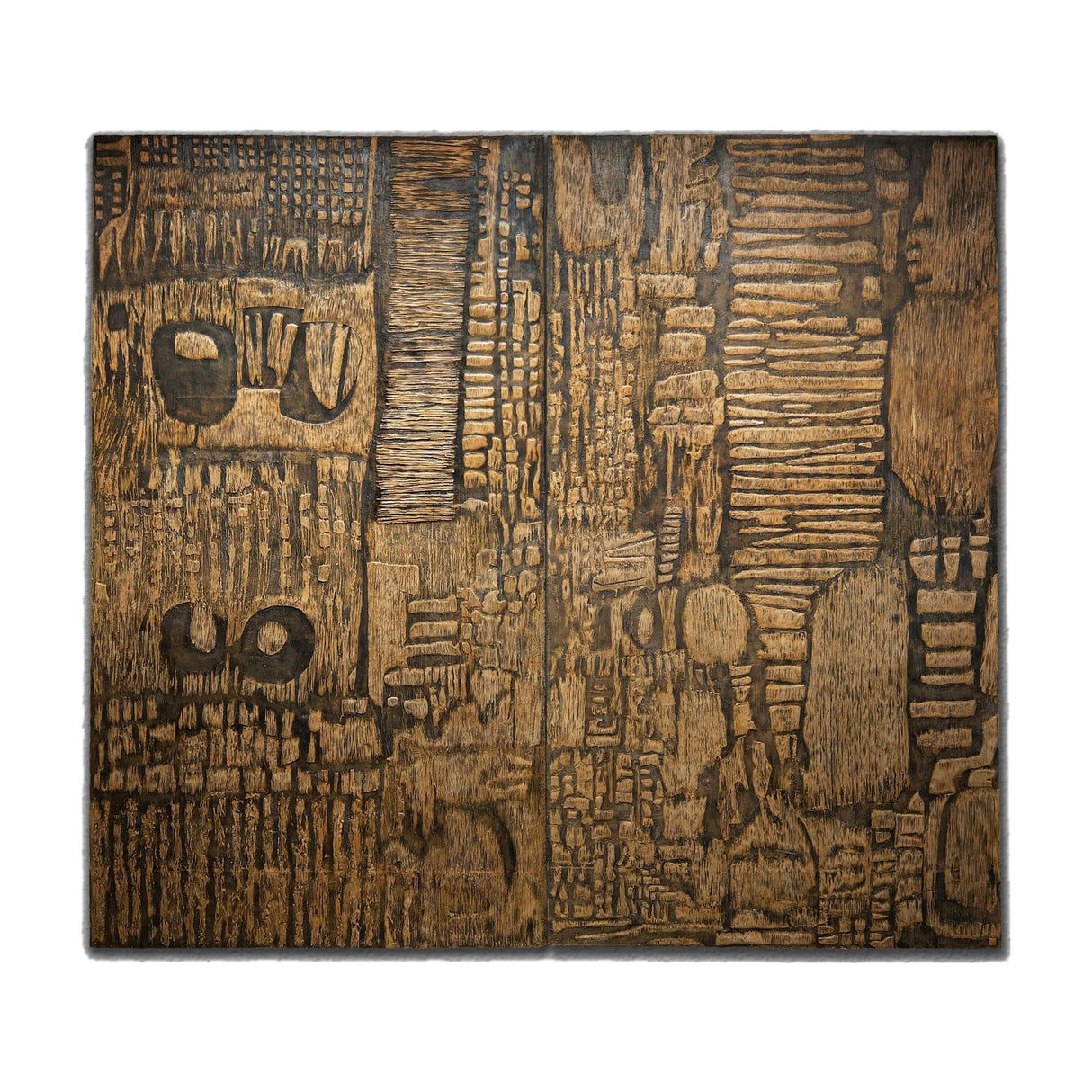 Tribal Echo Wall Large Wall Art - 2 Piece 3D Textured Set - image 1