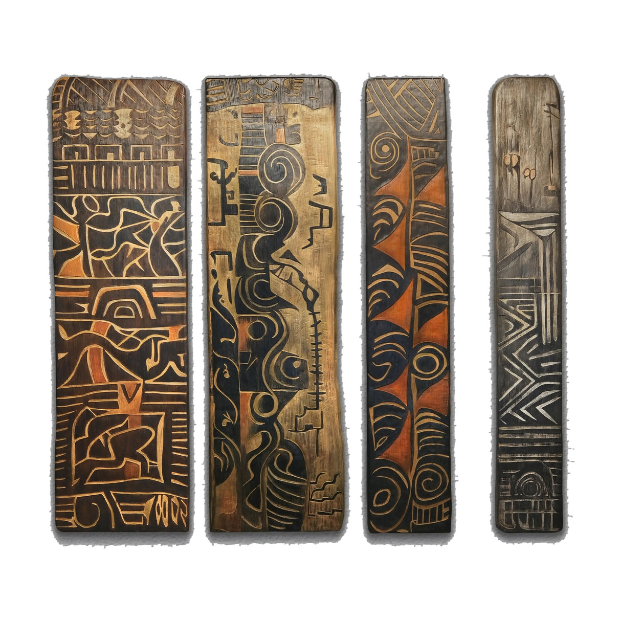 Colours of the Tribe Large Wall Art - 4 Piece 3D Textured Set - image 1