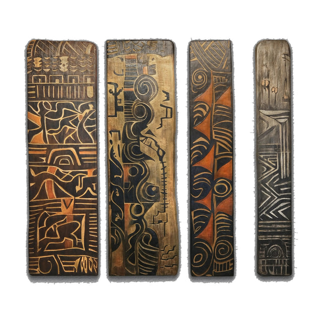 Colours of the Tribe Large Wall Art - 4 Piece 3D Textured Set - image 1