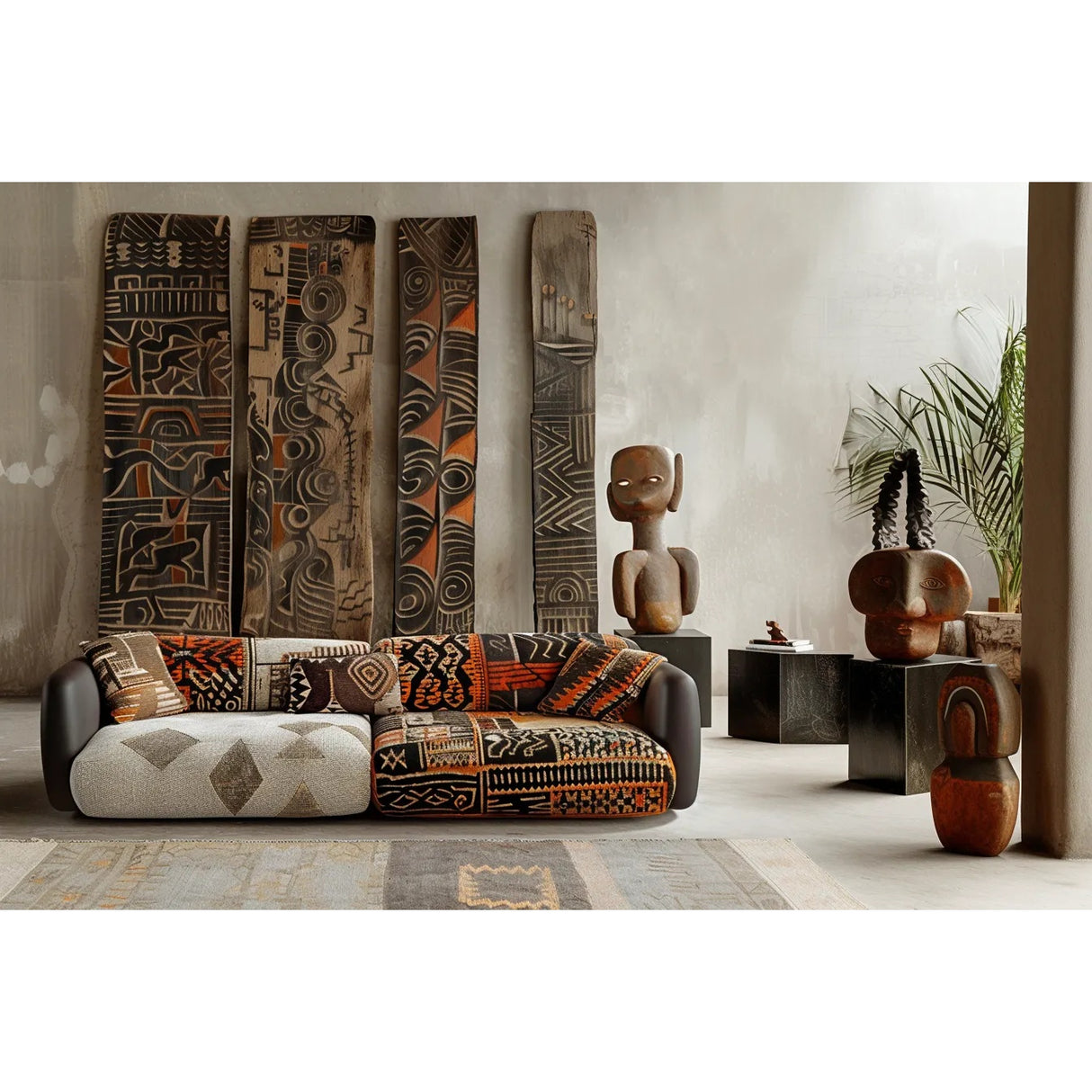 Colours of the Tribe Large Wall Art - 4 Piece 3D Textured Set - image 6
