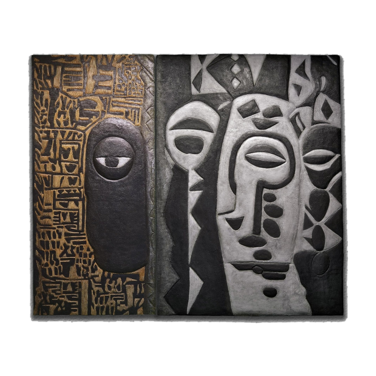 Voices in Contrast Large Wall Art - 2 Piece 3D Textured Set - image 1